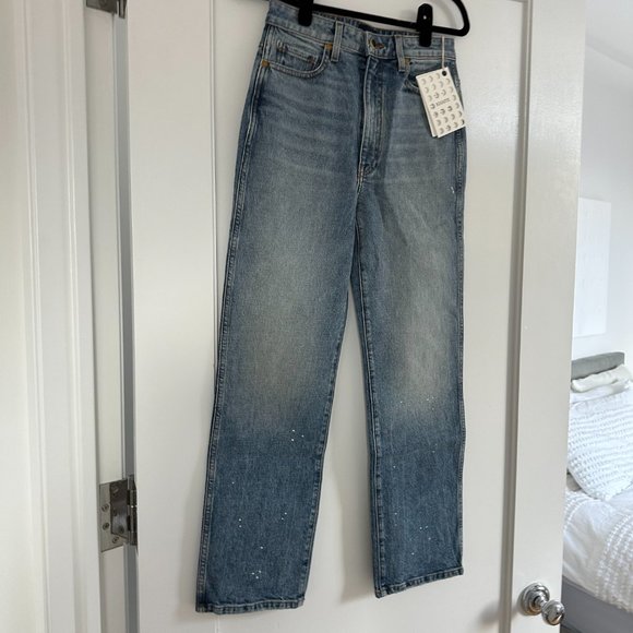 ❌SOLD❌NWT Khaite Abigail Denim Jeans High-rise Straight-leg Sz 27 Janesville - Picture 6 of 11